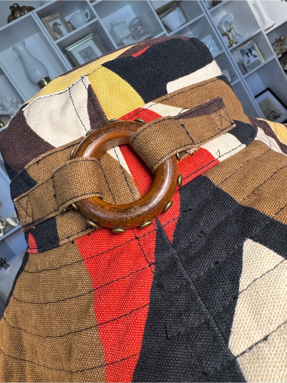 Y2K Vintage Gap Multicolor Bucket Hat with Tortoiseshell Ring Accent - Picture 2 of 7